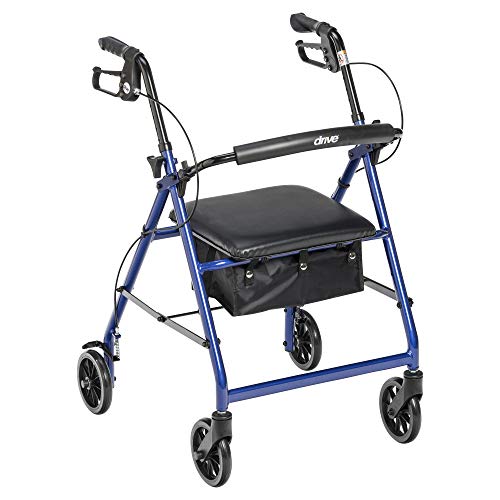 Drive Medical Aluminum Rollator — A lightweight 13 lb aluminum rollator that is far easier to lift and maneuver than steel models.