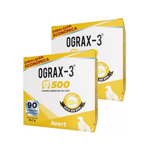 Kit 2 Ograx 500 Mg Avert Cães Cão Cachorros E Gatos 180 Cápsulas