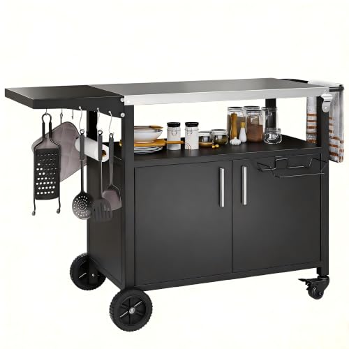 Shintenchi Outdoor Grill Cart Table