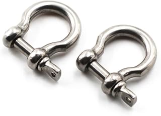 YAMASO 2 Pcs 1/2 Inch Screw Pin Anchor Shackle, for Traction Steel Wire, 12 mm