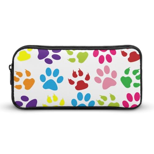 犬の足のパターンペンケース 筆箱 筆入れ 多機能 ふでばこ 大容量 収納バッグ 学生 子供文具収納 男の子 女の子 プレゼント