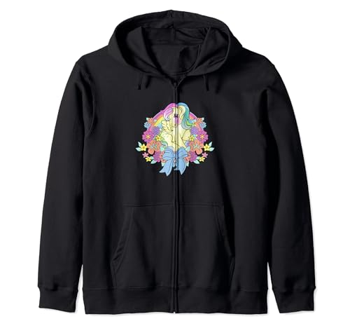 Hoodie My Little Pony zippé avec motif imprimé arc-en-ciel et fleurs