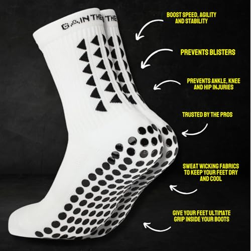 Gain The Edge Soccer Grip Socks - Set - White3