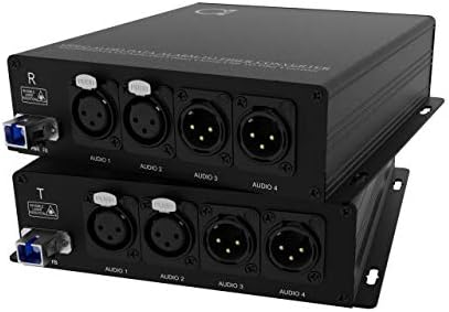 2 Bi-Directional XLR Ports (2-Way) - 2+2 Audio Over Fiber Converter | Extender Kit: 4 Channel Balanced Audio to Fiber Media Converter - Universal Single & Multimode-0.5 km MM (0.31mi) 20km SM (11.4mi)