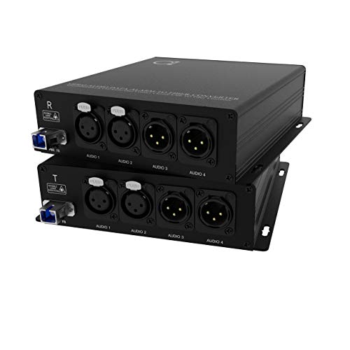 2 Bi-Directional Xlr Ports (2-Way) - 2+2 Audio Over Fiber Converter | Extender Kit: 4 Channel Balanced Audio To Fiber Media Converter - Universal Single & Multimode-0.5 Km Mm (0.31Mi) 20Km Sm (11.4Mi) #TOP10