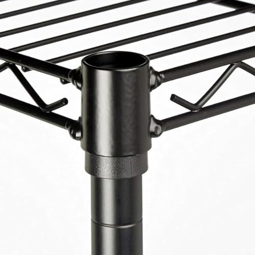 Image of Premium Heavy-Duty 2-Tier Black Metal Wire Storage Rack Shelf Organizer | Adjustable Multipurpose Freestanding Shelving Unit for Home, Office, Kitchen | Size 25 * 60 * 60 cm