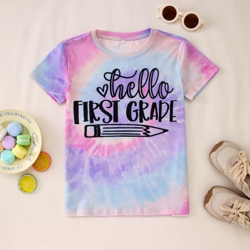 Image of MODNTOGA Kid Girl Boy First Day of School Shirt Back to School T-Shirt Hello Kindergarten 1st 2nd 3rd Grade Graphic Tee Tops