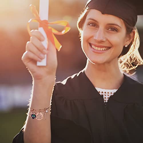 Graduation Gifts For Her 2023, Engraved Inspirational Bangle Graduation Grad Cap She Believed She Could So She Did Charm Bracelet High School College Graduation Gifts For Her Women (Rose Gold G) #TOP2