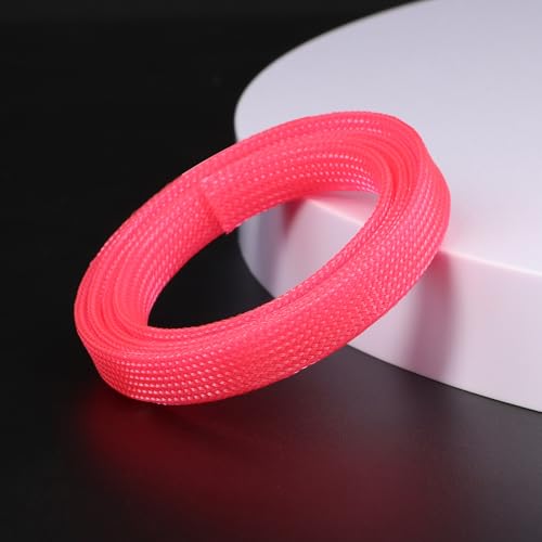 25ft PET Expandable Braided Cable Sleeve 1/2inch(12mm) Pet Braided Cable Sleeve for Audio Video Device Wire Automotive Wire (Pink) by YOUBO - Image 3