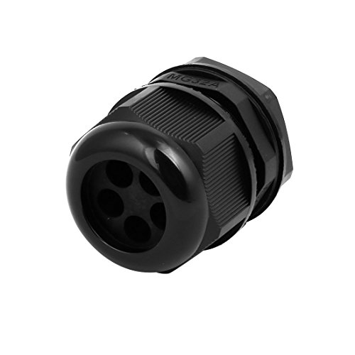 Aexit M32x1.5mm 6mm-8mm Transmission Adjustable 5 Holes Cable Gland Joint Black