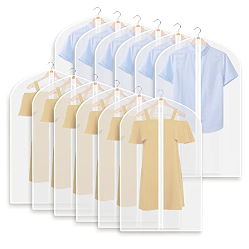 Banliku Garment Bags for Hanging Clothes Travel, Clear Garment Bag for Closet Storage, Dustproof Garment Cover, Closet Garment Protector Bag with Full Zipper for Dress, Gown, Suit - 24