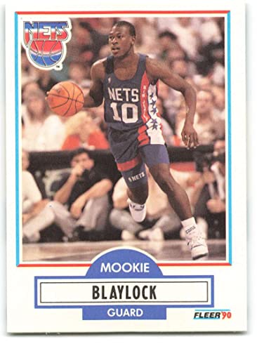 1990-91 FLEER #117 MOOKIE BLAYLOCK RC NEW JERSEY NETS BASKETBALL OFFICIAL TRADING CARD OF NBA