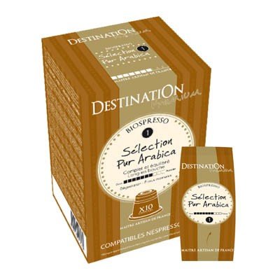 Destinatio cápsulas de café bioespresso seleção 100 árabe 10 cápsulas 400 g