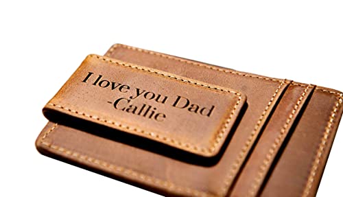 Personalized Leather Magnetic Money Clip The Sanibel by Left Coast Original