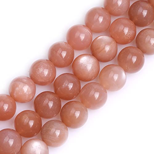 Gem-Inside Rainbow Orange Moonstone Beads 14mm