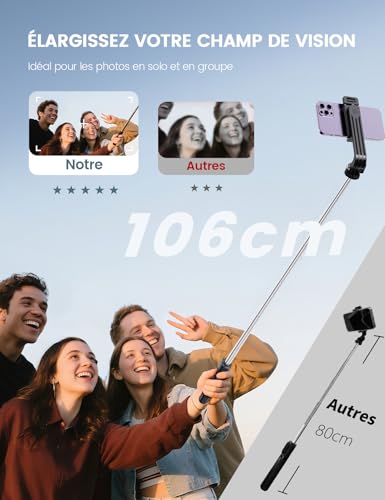 ANXRE Perche à Selfie Trépied pour Smartphone avec Télécommande Détachable – vue 2