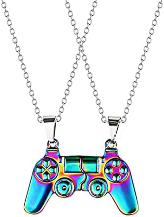 CJIAYUJEW Game Controller Necklace for Couples, Matching Necklace for Best Friend, Friendship Sister Necklace (Color)