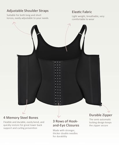 Image of FeelinGirl Waist Trainer for Women Corset Vest Body Shaper Cincher Trimmer Tank Top Sport Girdle with Steel Bones