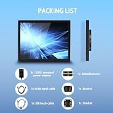 VSDISPLAY Monitor przemysłowy, 15-calowy ekran LCD IPS 1024 x 768 400 nitów z wejściem wideo VGA DVI