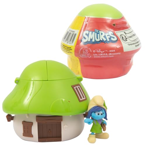 Les Schtroumpfs Puffi, Casa con 1 figurina, 5,5 cm, Modello Tempesta, Verde, Per bambini dai 3 anni, PUF385