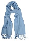 Mitchell Lewiss Cashmere Feel Winter Solid Color Scarf for women or man (Blue)
