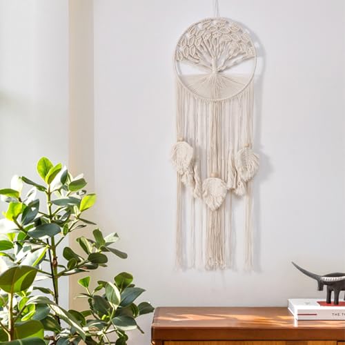 Colgante de pared bohemio de árbol con flecos, armonía natural para tu hogar 3