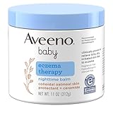 Aveeno Baby Eczema Therapy Nighttime Body Balm, Moisturizing Eczema Balm for Babies with Colloidal Oat & Ceramide, Soothes Dry, Itchy Skin, Hypoallergenic, Fragrance & Steroid Free, 11 oz