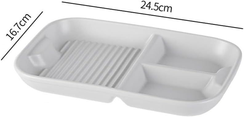 食器 皿 ランチプレート セラミックディナープレート大人用配給プレート食器 食器 皿 仕切り皿 (色 : グレー, Size : 2