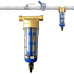 Filtro Anti Arena Pozo Filtro de sedimentos giratorio de 40 micrones, filtro de agua de sedimentos reutilizable Roscas externas Prefiltro de agua Filtro de sedimentos para agua de pozo (1/2´´ Male Thread)