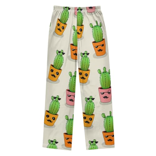 J JOYSAY Cool Cactus Pot Beige Pajamas Pants Soft Long Pajama Bottoms Lounge Sleep Pants Size S-XL2