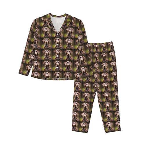 Pyjama labrador pour femme avec pantalon élastique et haut à manches longues