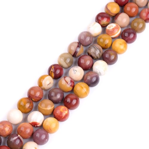 GEM-Inside Natural 14mm Mookaite Jasper Gemstone Loose Beads Round Crystal Energy Stone Power for Jewelry Making 15"