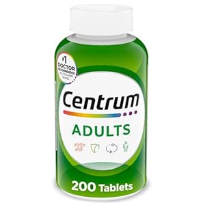 Centrum Adult Multivitamin/Multimineral Supplement with Antioxidants, Zinc, Vitamin D3 and B Vitamins, Gluten Free, Non-GMO Ingredients – 200 Count