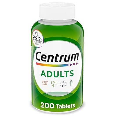 Centrum Adult Multivitamin/Multimineral Supplement with Antioxidants, Zinc, Vitamin D3 and B Vitamins, Gluten Free, Non-GMO Ingredients - 200 Count
