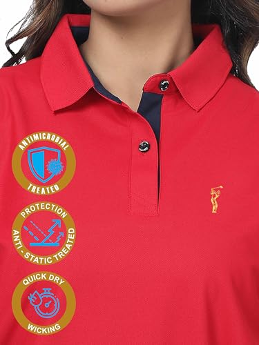 Image of STELLERS Women's Premium Polo T-Shirt, Regular Fit | Odour Resistant | Wrinkle Free | Quick Dry | Stretchable | Lightweight | Breathable | Sustainable | Anti-Static | Feather Touch Feel