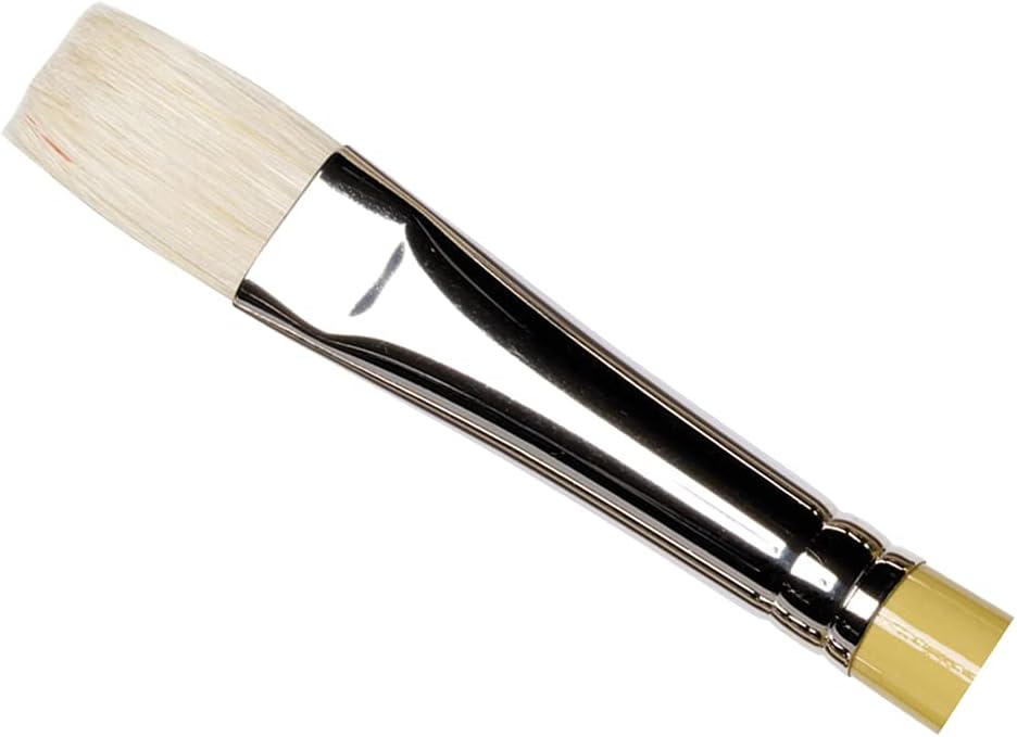 Winsor & Newton 5868010 Artist - Chunking Pig Bristle Brush for Oil Paints, High Colour Absorption, Even Colour Release - Flat Brush No. 10, Long Handle