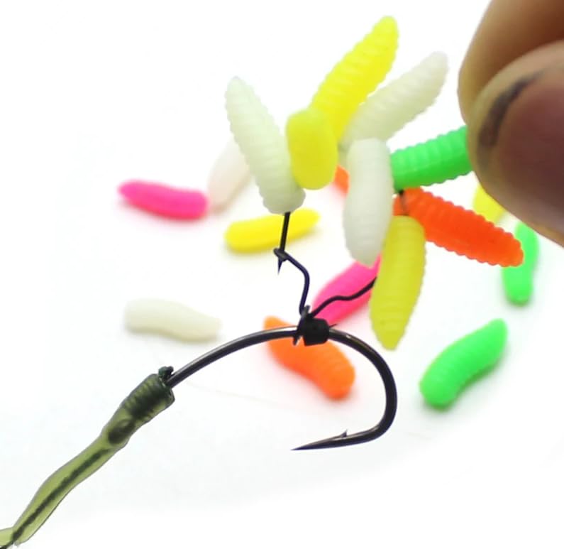 KTGCOZS Pack of 100 Carp Bait Pop Up Carp Fishing Boilies Bait Maggots for Carp Rig Zig Rig Method Feeder Fishing Tackle