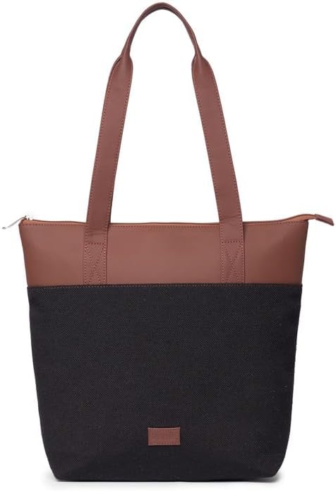ZOUK Printed Women's Jute Handcrafted Vegan Leather Everyday Tote