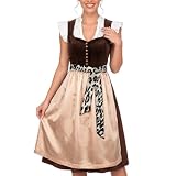 Generisch Dirndl Kleid Damen Oktoberfest Trachtenkleid Bayerisches Midikleid Trachtenmode Samtoberteil Dirndlschürze Traditionelles Bayerisches Festkleid Leopardenmuster Festoutfit 22
