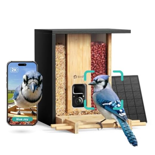 NETVUE Birdfy® AI Smart Bird Feeder with Camera Solar Powered, Permanent AI Identify 6000+ Bird Species & Motion Detection, Renewable Upgraded Bamboo Wood Bird Feeder Camera, Ideal Gift