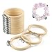Caydo 12 Pieces 3 Inch Wooden Round Embroidery Hoops Adjustable  Bamboo Circle Cross Stitch Hoop Ring Bulk Wholesale for Christmas Ornaments, Art Craft Handy Sewing