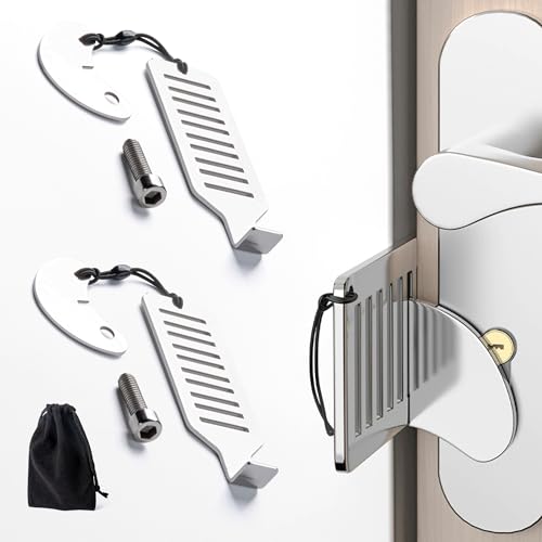 MEGAVOW Security Portable Door Lock Without Drilling, Portable Door Lock
