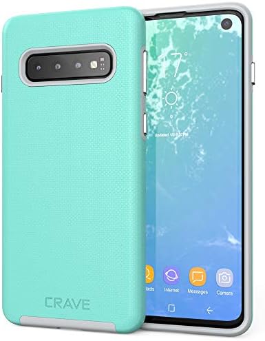 Crave Dual Guard Samsung Galaxy S10 Case - Shockproof, Mint Color, Dual Layer Protection