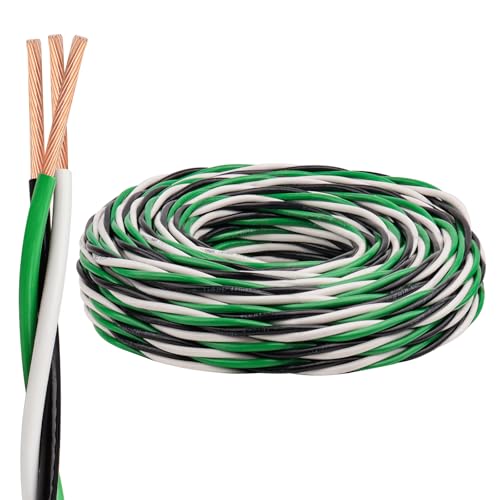 12 AWG THHN Wire 25FT 3-Color Set (Black/White/Green) Stranded Copper Pre-Twisted Conductors THHN/THWN-2 Rated 600V Nylon Jacket for Conduit Residential & Commercial Wiring