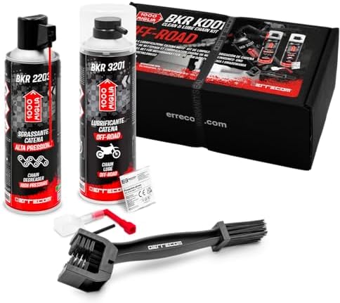 ERRECOM Clean&Lube Kit Cadena Moto Off-Road; Incluye Desengrasant...