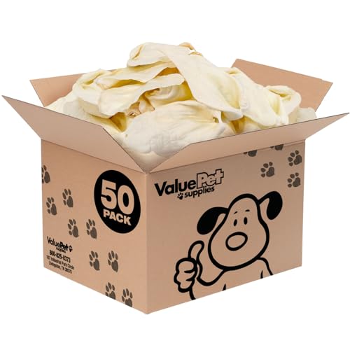 ValueBull Cow Ears for Dogs, Large, 50 Count
