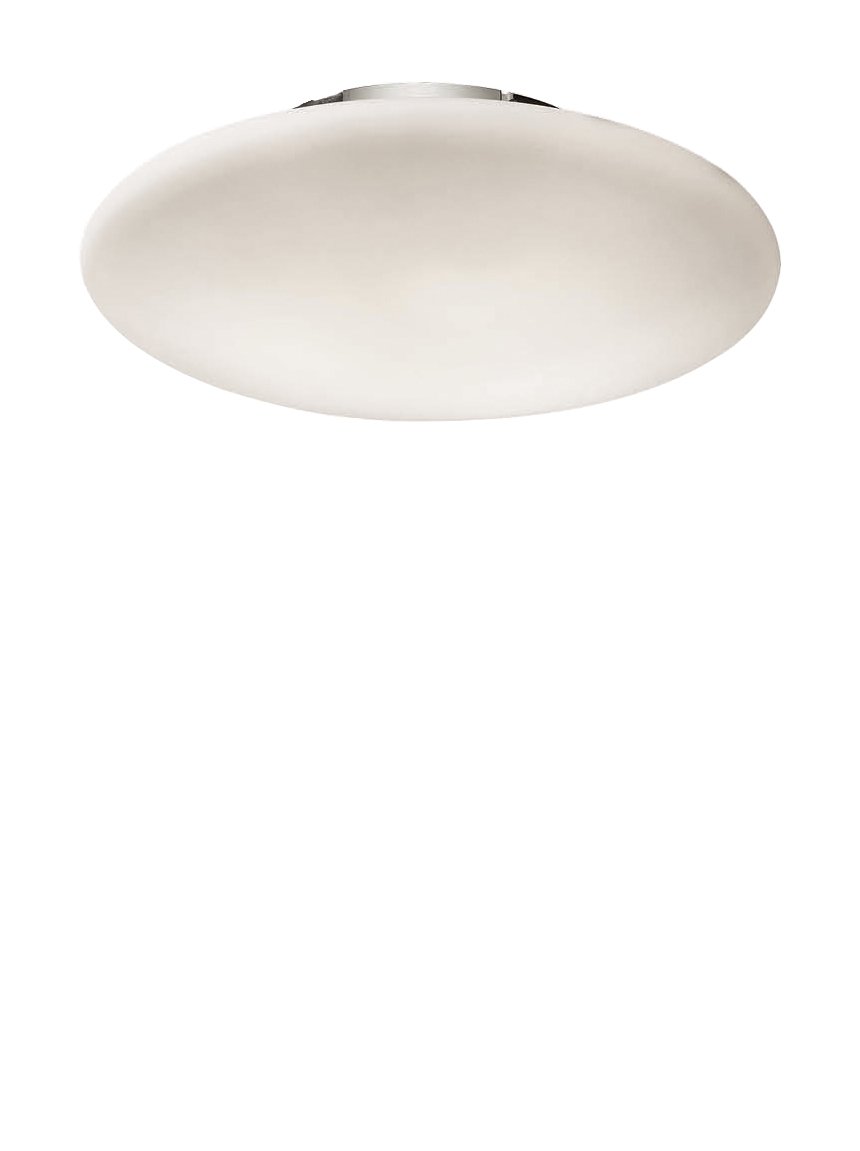 Ideal Lux 009223 Smarties PL1 D33 Bianco, chromowana metalowa oprawka. Dyfuzor z białego dmuchanego szkła, E27, 60 W