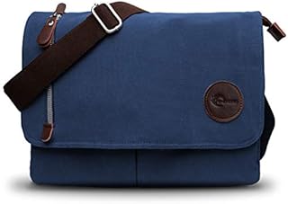 CHEREEKI Messenger Bag, Men's Canvas Shoulder Bag Satchel Bag with Multiple Pockets for Work, School, Traveling and Daily Use (Fits 13.3 inch Laptop)
