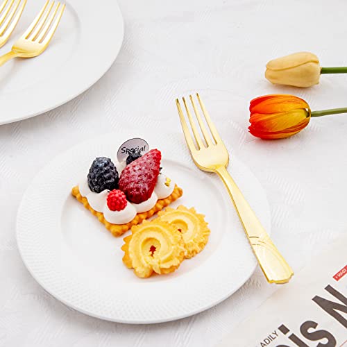 Supernal 400pcs Plastic Forks Gold, Disposable Forks Heavy Duty, Gold Plastic Silverware,Dessert Forks, Perfect For Parties & Weddings,Birthday, Camping and Outdoor Use by supernal - Image 5