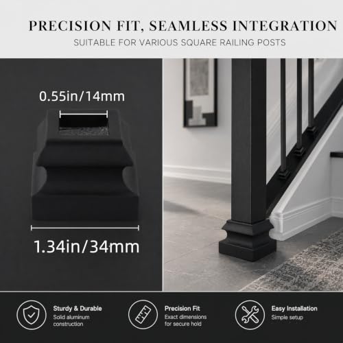 Balaustres de aluminio de 5/8 para escaleras negras 5